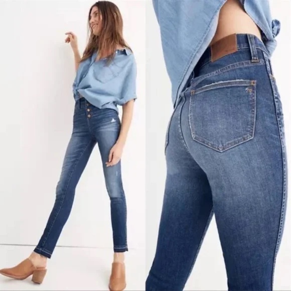Madewell Women’s size 28 High-Rise 10” Stretch Denim Raw Hem Jean
